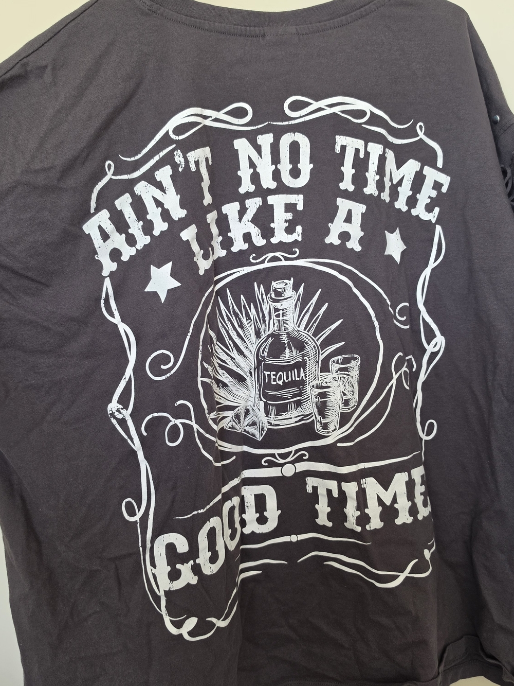 Black Graphic Tequila T-Shirt - Ain't No Time Like a Good Time